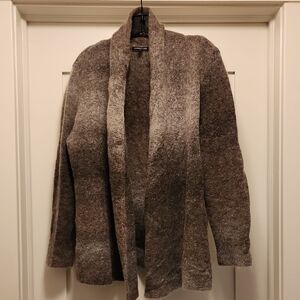 Eileen Fisher Taupe Open-Front Cardigan